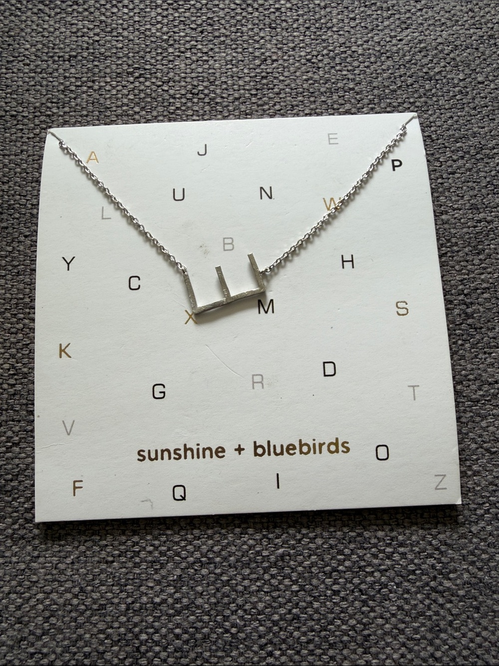 Silver Initial Bar Necklace